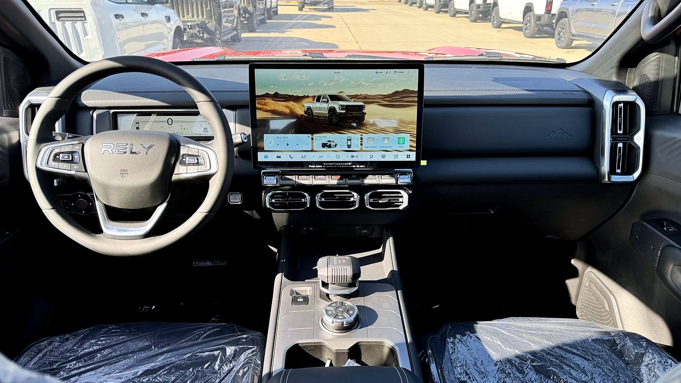 R8 cabin with floating touchscreen
